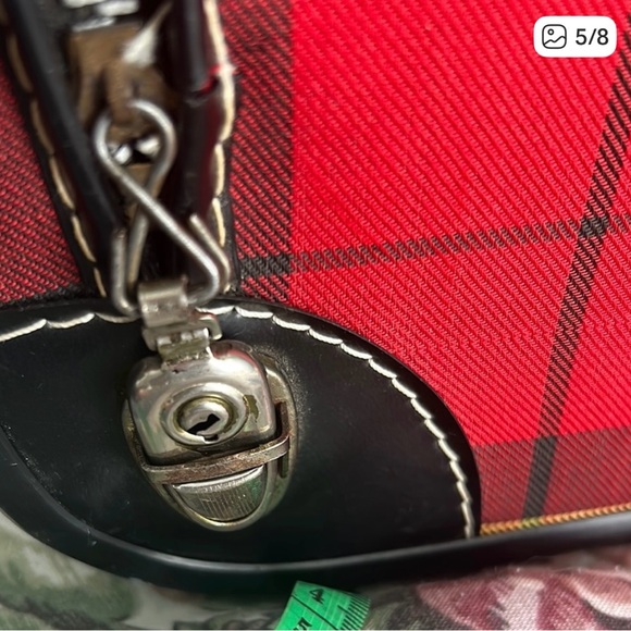 Red Plaid and Black Small Weekend Luggage Case - Picture 5 of 9